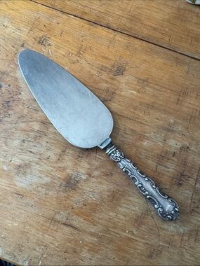 Birks Regency Plate Vintage Silver Cake Server with Ornate Handle